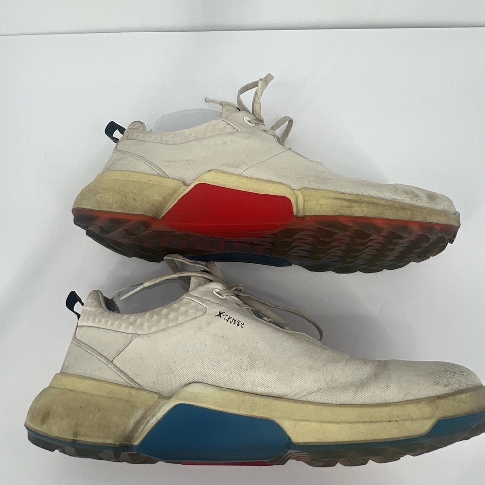 Ecco Men Golf Shoe White Gore-Tex Waterproof Sneaker Spikeless - Picture 9 of 16
